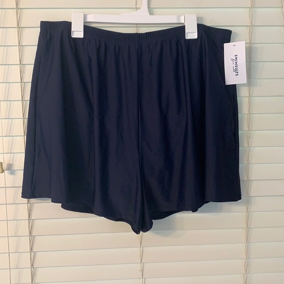 NWT Swim Suits For All Navy Swim Shorts Sz 24‎ - Picture 1 of 5